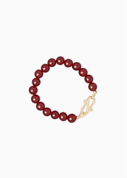 LIE STUDIO THE MARY BRACELET RED CARNELIAN GOLD PLATING